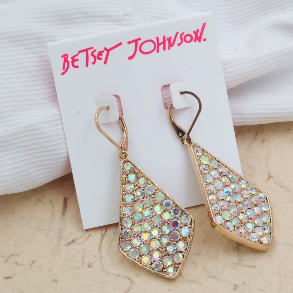 Betsey Johnson Crystal Rhinestone Drop Earrings